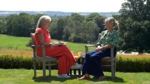 British event host Gaby Huddart interviews fashion icon and novelist Susannah Constantine