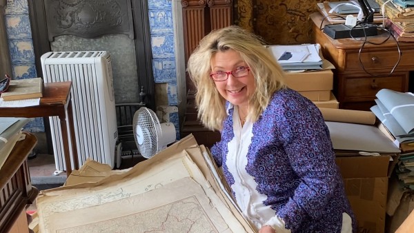 At home with Lady Carnarvon and the maps of Highclere Castle